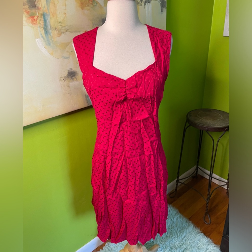 Open back short red dress